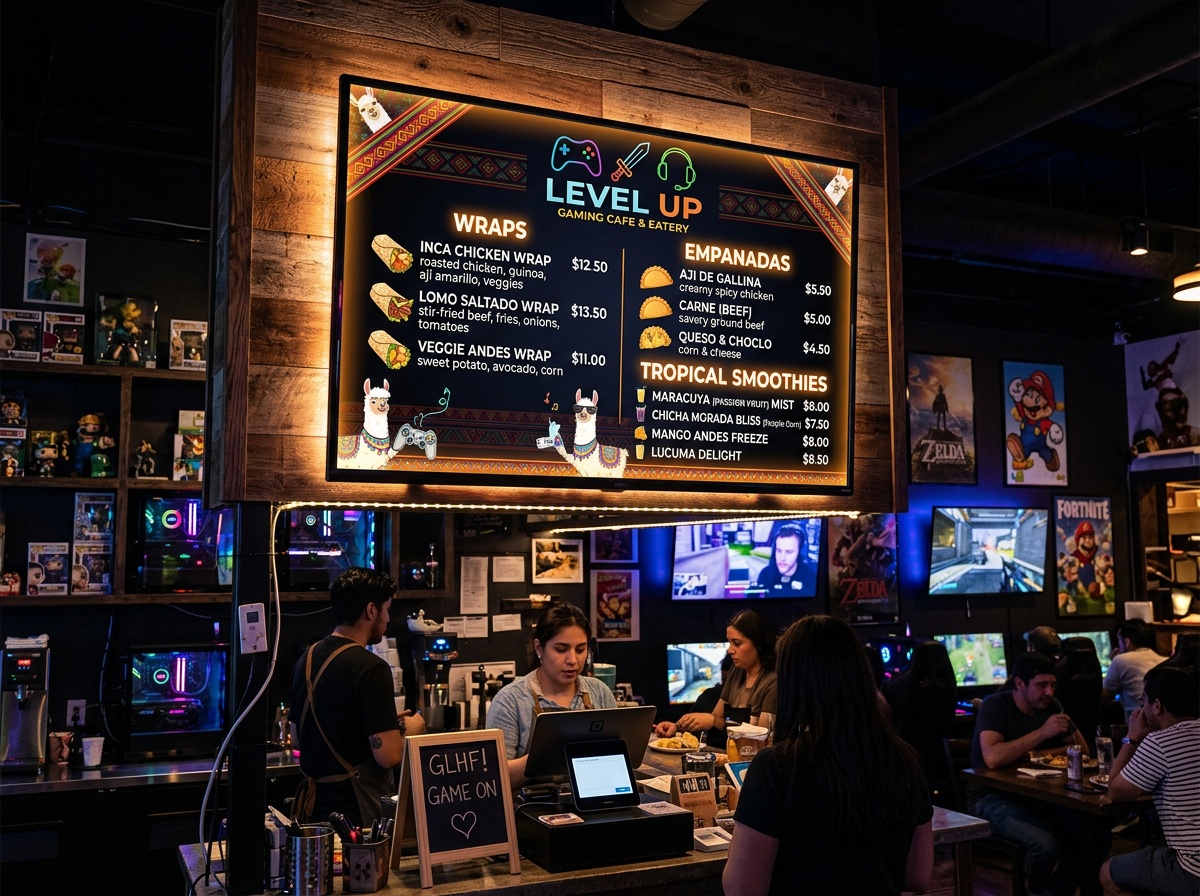 Comida gaming cafe Peru